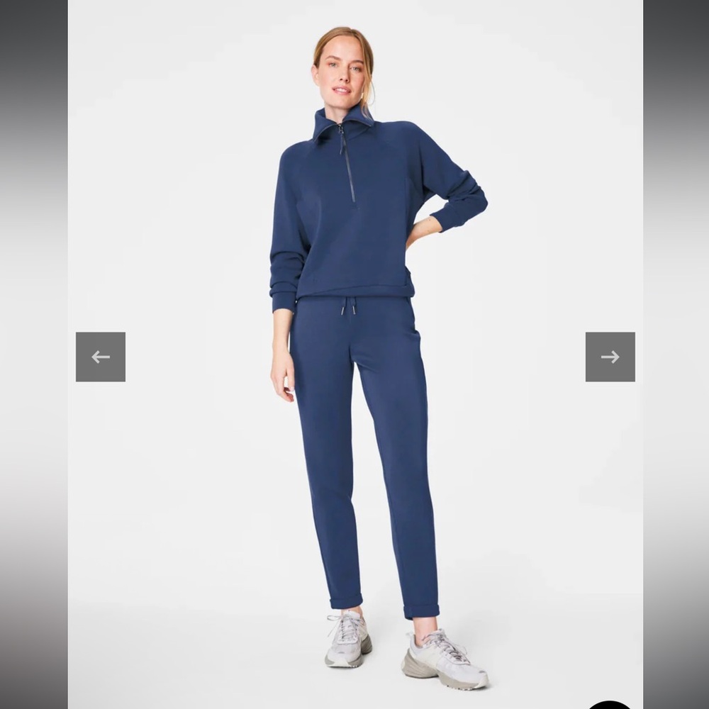 Air Essentials SPANX Navy Slim Drawstring Joggers… - image 2